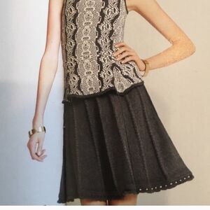 Cabi Charcoal Gray A-Line Sweater Skirt Size Small